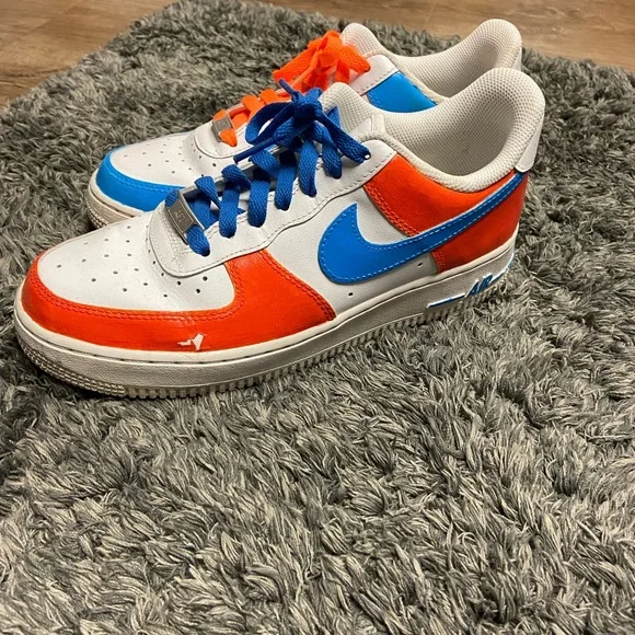 Custom Nike Shoes Air Force Orange And Blue Orange Blue Air Force